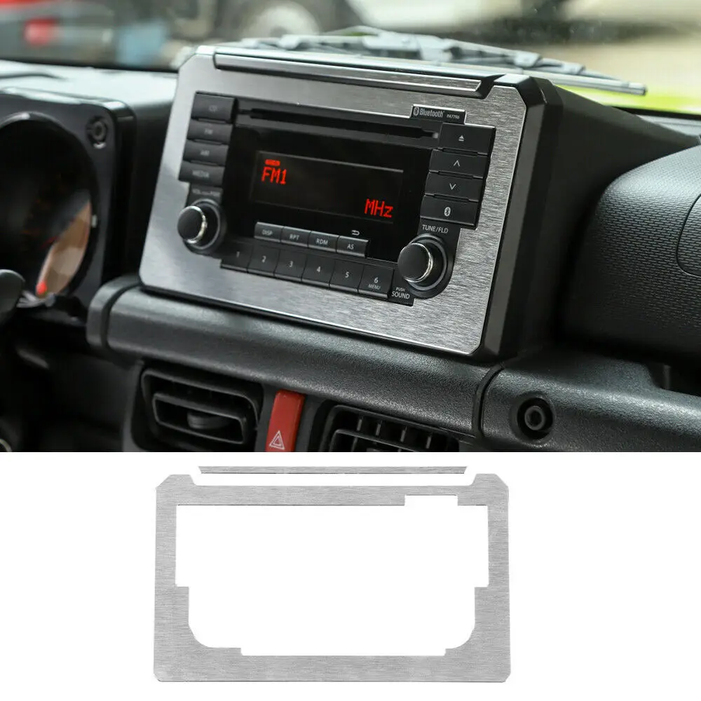 Silver Aluminum Alloy GPS Navigation CD Screen Cover Trim For Suzuki Jimny 2019+ | Автомобили и мотоциклы