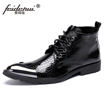 Plus Size New Luxury Metal Toe Man Handmade Alligator Pattern Shoes Patent Leather Laces Men's Riding Ankle Boots SL627
Plus Size New Luxury Metal Toe Man Handmade Alligator Pattern Shoes Patent Leather Laces Men's Riding Ankle Boots SL627