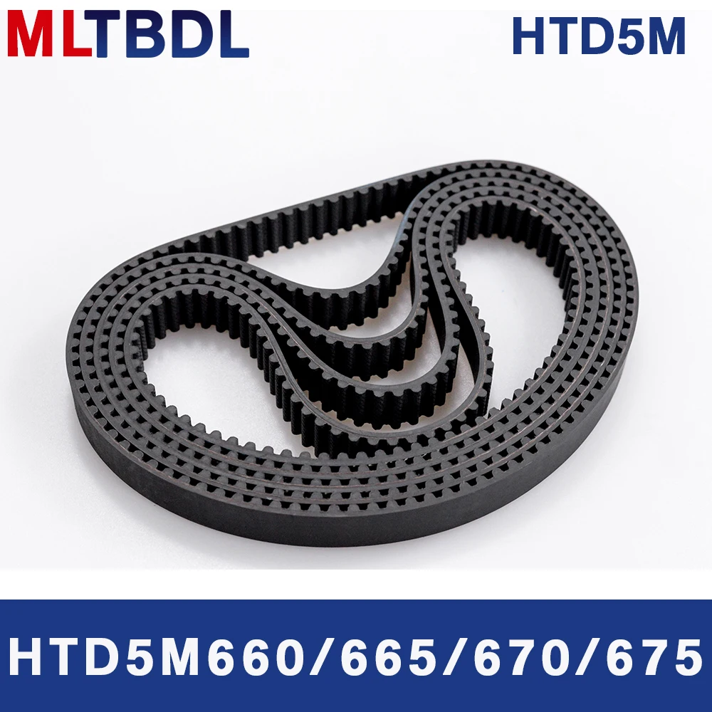 

HTD5M Timing Belt 660/665/670/675mm Length 10/15/20/25mm Width 5mm Pitch Rubber Pulley Belt Teeth132 133 134 135synchronous belt