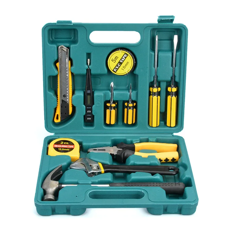 12 Pcs Hand Tool Set General Household Repair Hand Tool Kit with Plastic Tool Box Storage Case Hammer Screwdriver Ratchet Wrench
12 Pcs Hand Tool Set General Household Repair Hand Tool Kit with Plastic Tool Box Storage Case Hammer Screwdriver Ratchet Wrench