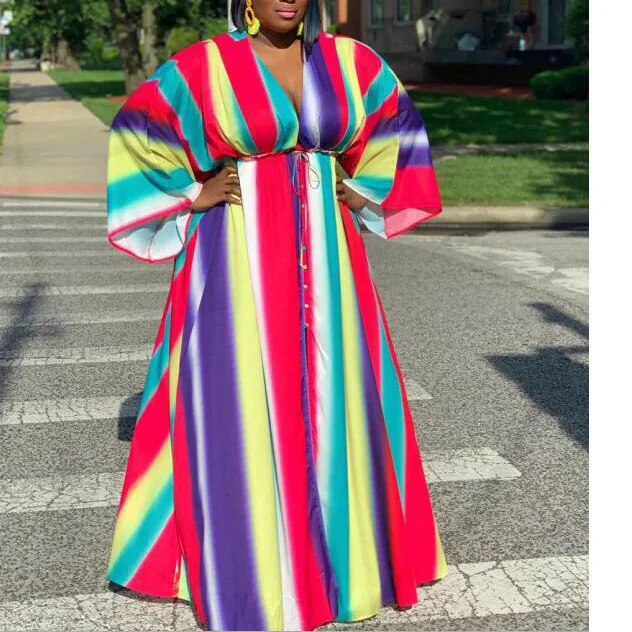 Plus Size African Dresses for Women Spring Autumn Long Sleeve Deep V Neck Colorful Print Floor Length Evening Night Club Dresses
Plus Size African Dresses for Women Spring Autumn Long Sleeve Deep V Neck Colorful Print Floor Length Evening Night Club Dresses