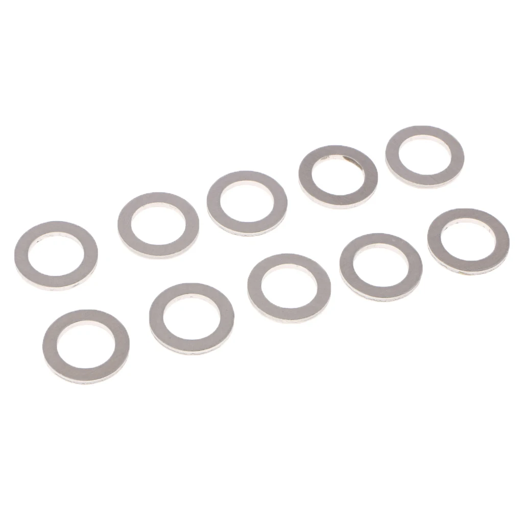 Oil Pan Drain Plug Gasket for Honda Acura, M14 (Outer diameter: 22mm), 10 Pieces/Set, Silver Oil Pan Drain Plug Gasket for Honda Acura, M14 (Outer diameter: 22mm), 10 Pieces/Set, Silver