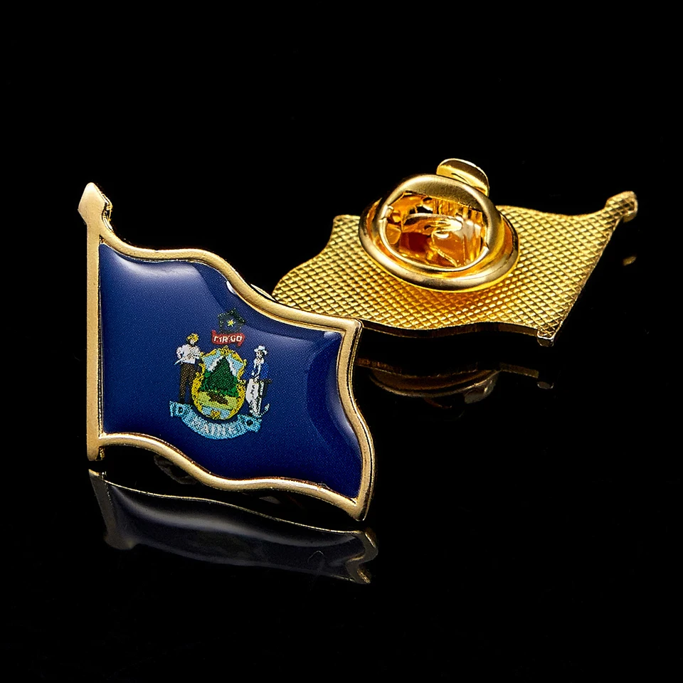 USA Maine State Flag Lapel Pin Badge Gold Plated Pin Multicolor Brooch
USA Maine State Flag Lapel Pin Badge Gold Plated Pin Multicolor Brooch