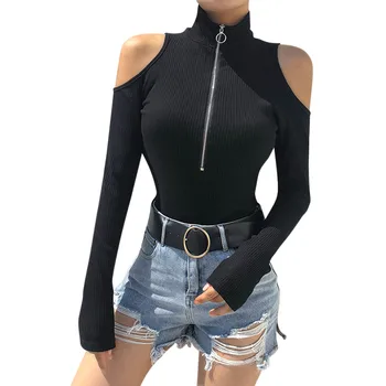 Sexy Off Shoulder Bodycon Bodysuits Women Zipper Turtleneck Long Sleeve Bodysuit Slim Jumpsuit Solid Rompers Women's Clothing
Sexy Off Shoulder Bodycon Bodysuits Women Zipper Turtleneck Long Sleeve Bodysuit Slim Jumpsuit Solid Rompers Women's Clothing