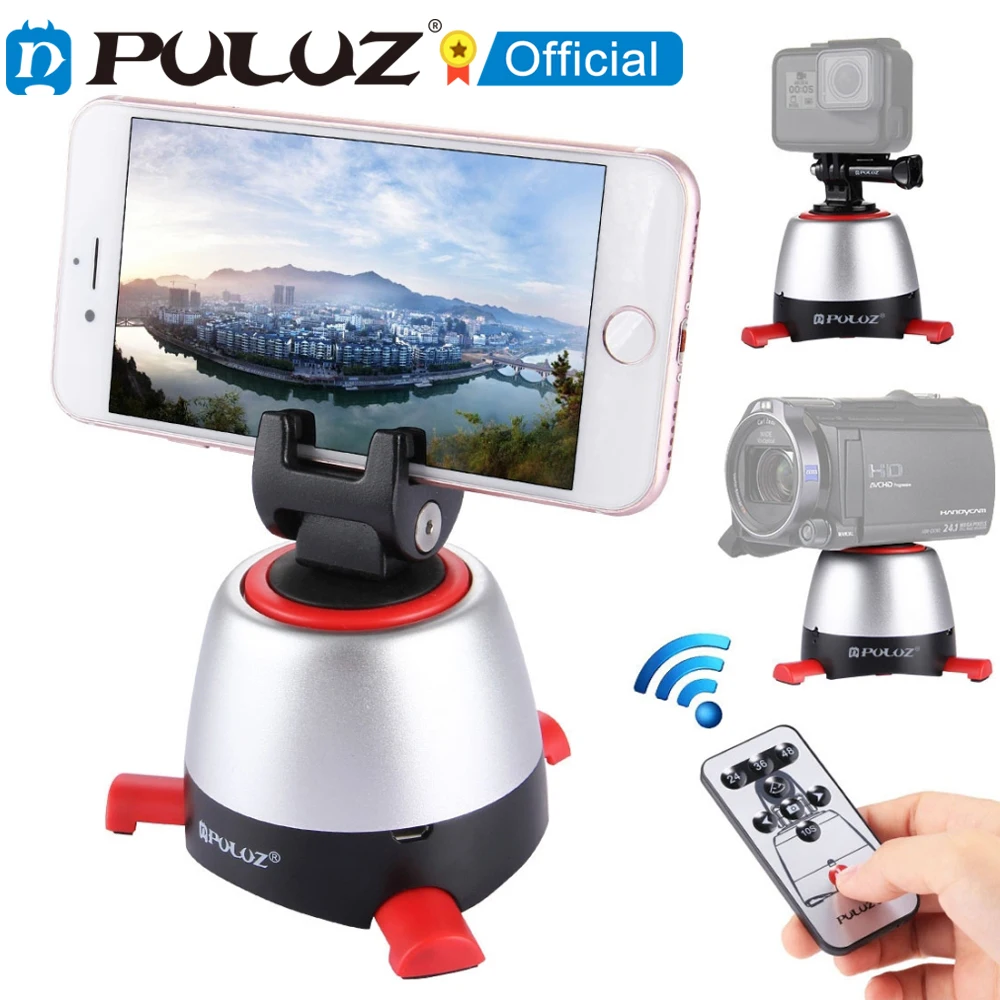 

PULUZ Electronic 270 Panoramic Head Rotation Remote Controller for Smartphones GoPro DSLR Cameras Red Ballhead