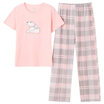 Pajamas for Woman Cartoon Printing Woman Clothes Sleepwear Casual Fashion Style Plaid Printing Pj Set Pink Loungewear Woman
Pajamas for Woman Cartoon Printing Woman Clothes Sleepwear Casual Fashion Style Plaid Printing Pj Set Pink Loungewear Woman