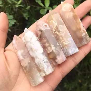 Natural Flower agate Point Crystal Healing Energy stone Natural Quartz Home Decor Reiki Polished Crafts 45-55mm Stone Carved 
Natural Flower agate Point Crystal Healing Energy stone Natural Quartz Home Decor Reiki Polished Crafts 45-55mm Stone Carved
