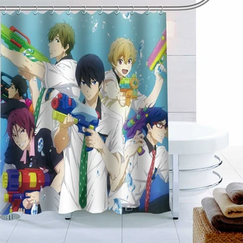 100% Polyester Fabric Custom Free Swim Club Anime Shower Curtain Modern Bathroom Curtain Waterproof With Hook Bath Curtain
100% Polyester Fabric Custom Free Swim Club Anime Shower Curtain Modern Bathroom Curtain Waterproof With Hook Bath Curtain