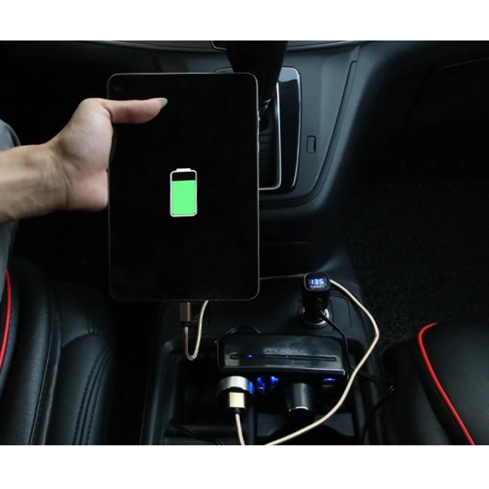 Car Charger Voltage Monitor Dual USB Cigarette Lighter Socket Splitter DC12V/24V Beautiful LED light design, add a new highligh
Car Charger Voltage Monitor Dual USB Cigarette Lighter Socket Splitter DC12V/24V Beautiful LED light design, add a new highligh