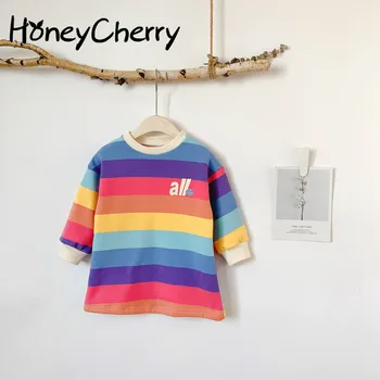 2020 Loose Rainbow Stripe Plush Thickened Sanitary dress Girl sweater dress Toddler Girl Dresses Party And Wedding
2020 Loose Rainbow Stripe Plush Thickened Sanitary dress Girl sweater dress Toddler Girl Dresses Party And Wedding