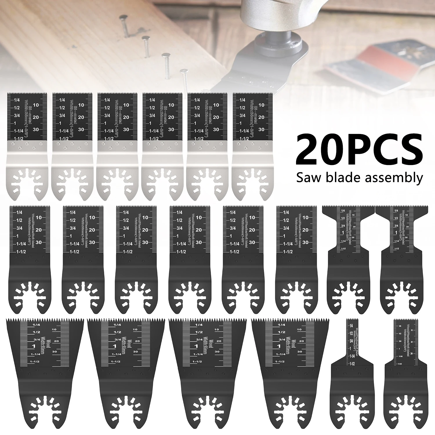 20pcs Multi-Function Bi-metal Precision Saw Blade Oscillating Multitool Cutting Dics for Renovator Power Multimaster Tools
20pcs Multi-Function Bi-metal Precision Saw Blade Oscillating Multitool Cutting Dics for Renovator Power Multimaster Tools