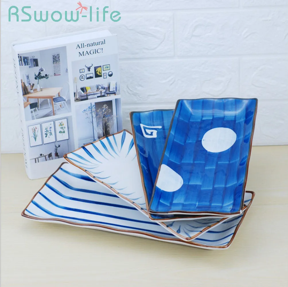 Japanese-style Hand-painted Rectangular Ceramic Dish Home Creative Sushi Dish Snack Plate Fish Plate For Kitchen Supplies
Japanese-style Hand-painted Rectangular Ceramic Dish Home Creative Sushi Dish Snack Plate Fish Plate For Kitchen Supplies