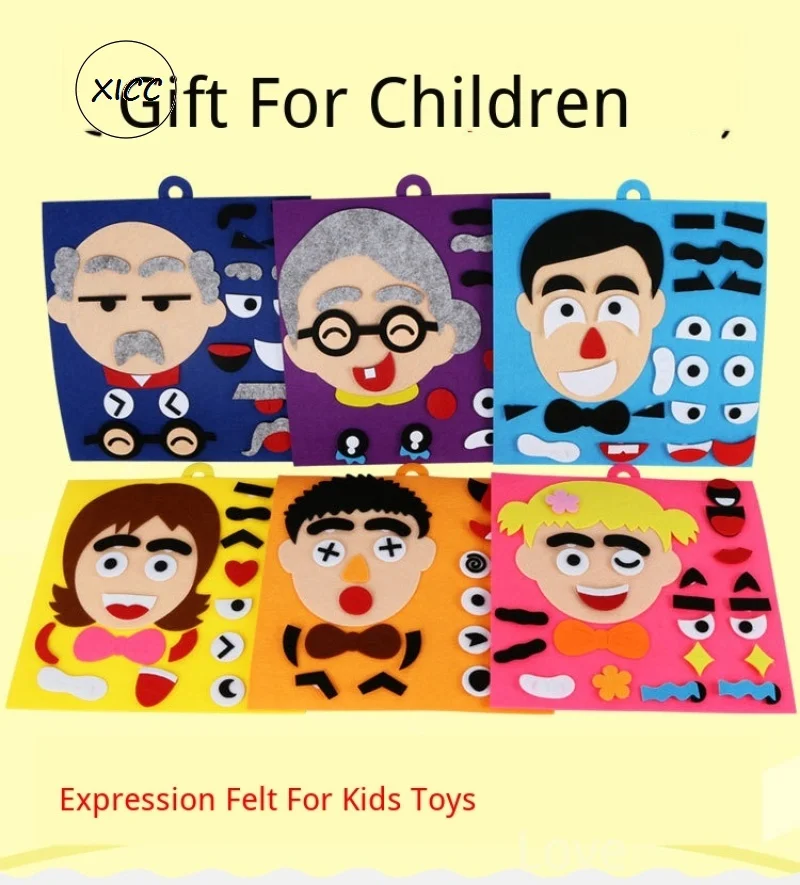 XICC Human Expression Felt For Kids Toys Handmade Teaching Package Non-woven Emotion Change DIY Puzzle Toys Parents Cooperation
XICC Human Expression Felt For Kids Toys Handmade Teaching Package Non-woven Emotion Change DIY Puzzle Toys Parents Cooperation