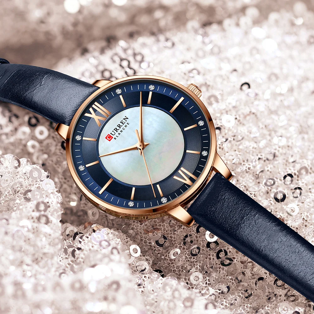 Luksusowy damski zegarek CURREN Relogio Feminino na skórzanym pasku - Koreańska moda, casual, wodoodporny 30M - Wianko - 13