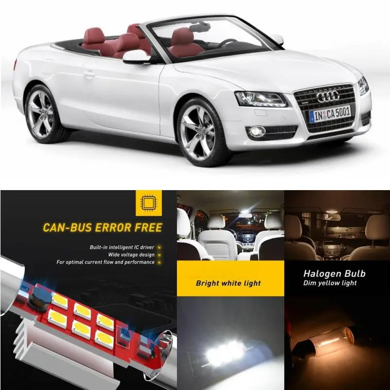 LED Interior Car Lights For Audi A5 Convertible 8F7 Interior rear trunk glove box make-up mirror lighting error free
LED Interior Car Lights For Audi A5 Convertible 8F7 Interior rear trunk glove box make-up mirror lighting error free