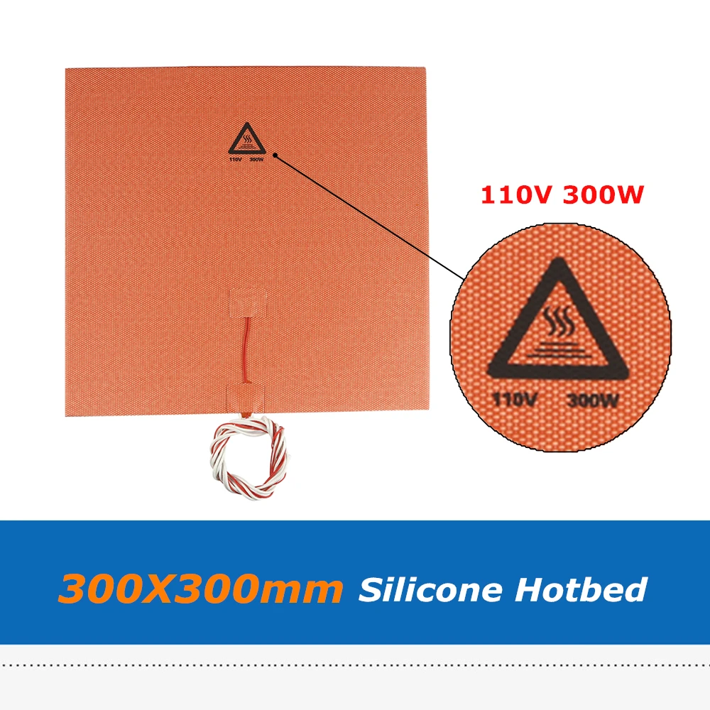 1pc 300*300mm 110V 300W Rubber Silicone Heated Bed Pad Sheet With Cable For CR-10 3D Printer Platform
1pc 300*300mm 110V 300W Rubber Silicone Heated Bed Pad Sheet With Cable For CR-10 3D Printer Platform