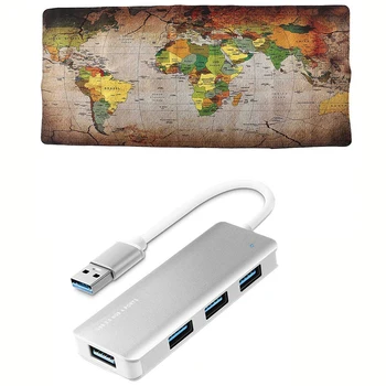 Game Mouse Pad Old World Map Large Keyboard Pad Laptop Desk Mat Brown 90X40X0.2cm & 4 Port USB 3.0 Splitter Extender
Game Mouse Pad Old World Map Large Keyboard Pad Laptop Desk Mat Brown 90X40X0.2cm & 4 Port USB 3.0 Splitter Extender