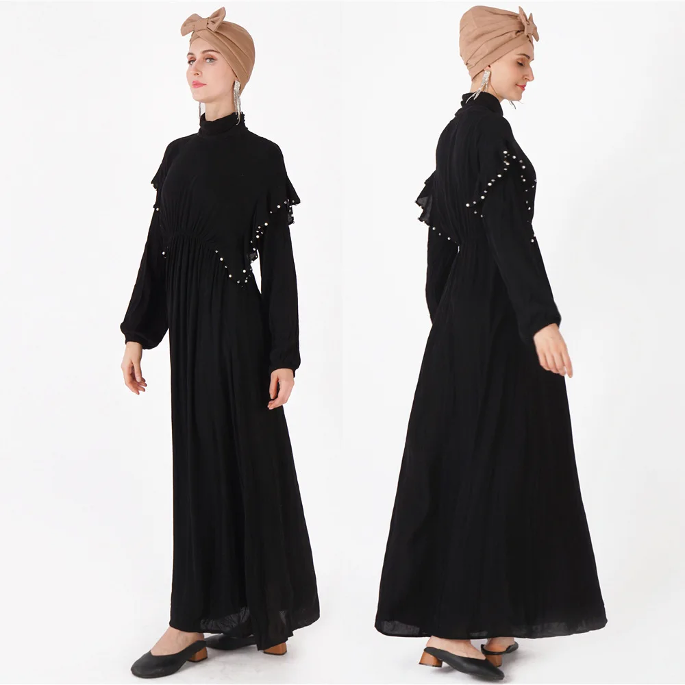 2020 Arab Dubai Muslim Beaded Dress For Woman Fashion Slim Black and Whtie Abaya Muslim Women Long Dress
2020 Arab Dubai Muslim Beaded Dress For Woman Fashion Slim Black and Whtie Abaya Muslim Women Long Dress