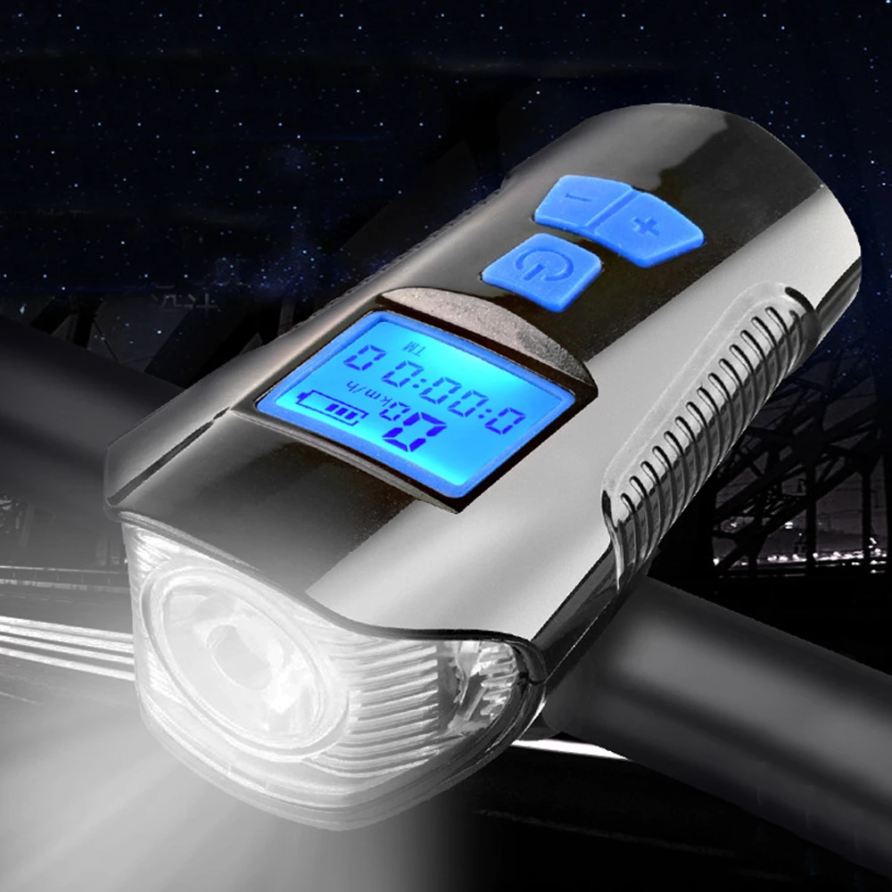 Waterproof Bicycle Light USB Charging Bike computer Flashlight Handlebar Cycling Head Light w/ Horn Speed Meter LCD Screen
Waterproof Bicycle Light USB Charging Bike computer Flashlight Handlebar Cycling Head Light w/ Horn Speed Meter LCD Screen