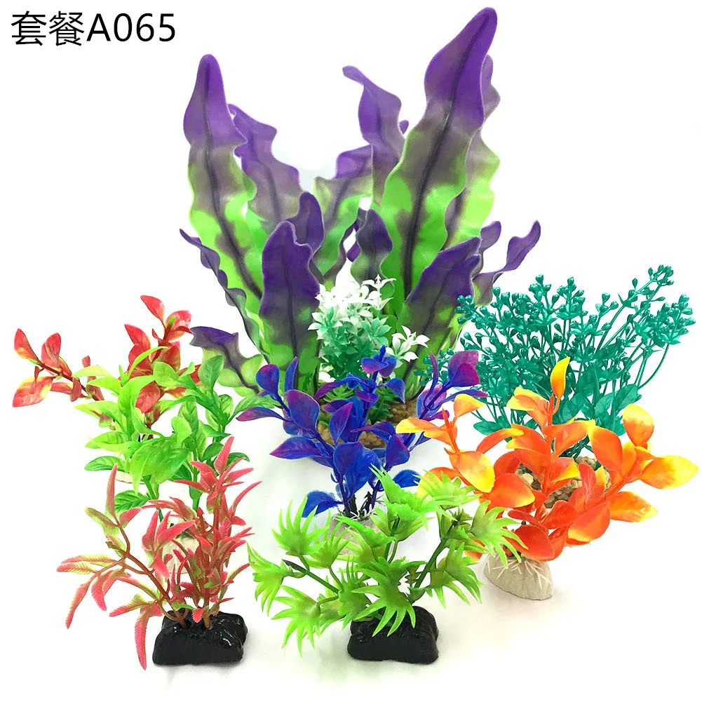 3pcs Artificial Aquarium Plant Plastic Fish Tank Plant Decorations Large Aquatic Plant Model Aquatic Plants Set