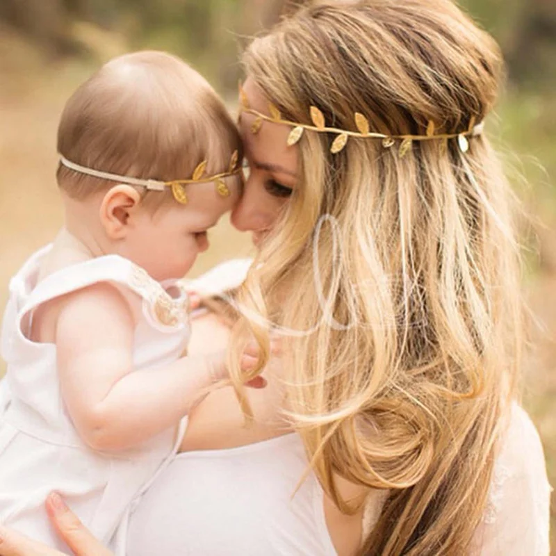 Фото 2pcs Mother And Daughter Leaf Headwear Fashion Cute Sweet Hair Accessories Photography Props Headband | Аксессуары для одежды