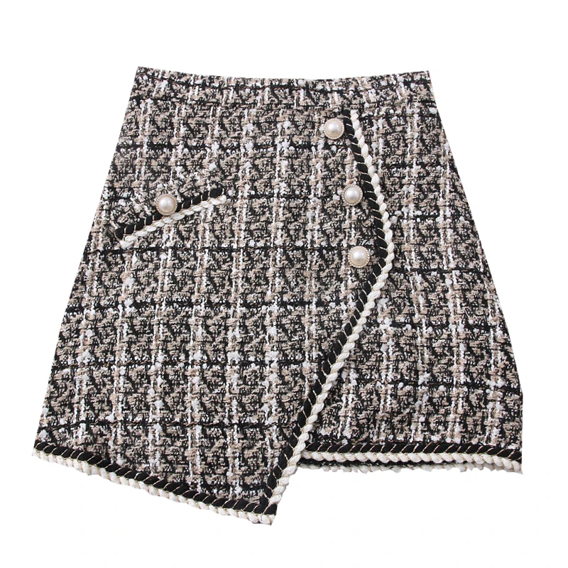 Celebrity temperament Retro short Skirt small fragrant tweed high waist thin irregular Skirt delicate feminine short skirt Women
Celebrity temperament Retro short Skirt small fragrant tweed high waist thin irregular Skirt delicate feminine short skirt Women