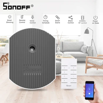SONOFF D1 Smart Dimmer Wifi Switch RM433 RF Remote Voice Control Adjust Light Brightness Work via eWeLink APP Alexa Google Home
SONOFF D1 Smart Dimmer Wifi Switch RM433 RF Remote Voice Control Adjust Light Brightness Work via eWeLink APP Alexa Google Home
