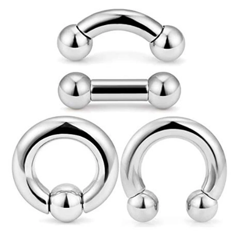 8G Internally Threaded Circular Barbells Horseshoe Spring Action Captive Bead Bent cuved Barbell Straight Barbell Septum PA Ring
8G Internally Threaded Circular Barbells Horseshoe Spring Action Captive Bead Bent cuved Barbell Straight Barbell Septum PA Ring