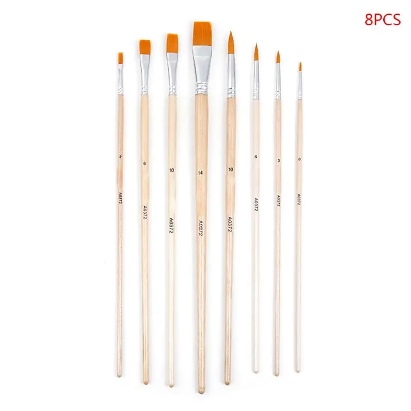 8pcs/set Watercolor Gouache Painting Brush Different Shape Round Pointed Tip Nylon Hair Wooden Handle Art Supplies
8pcs/set Watercolor Gouache Painting Brush Different Shape Round Pointed Tip Nylon Hair Wooden Handle Art Supplies