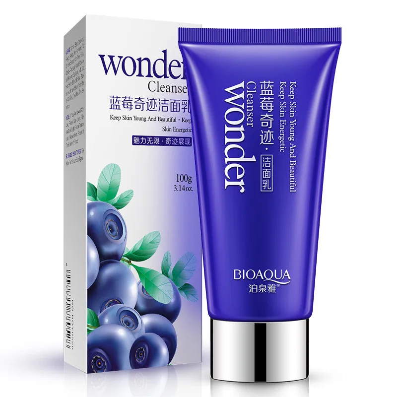 Blueberry Facial Cleanser Plant Extract Rich Foaming Cleansing Moisturizing Oil Control Face Skin Care face cream beauty |