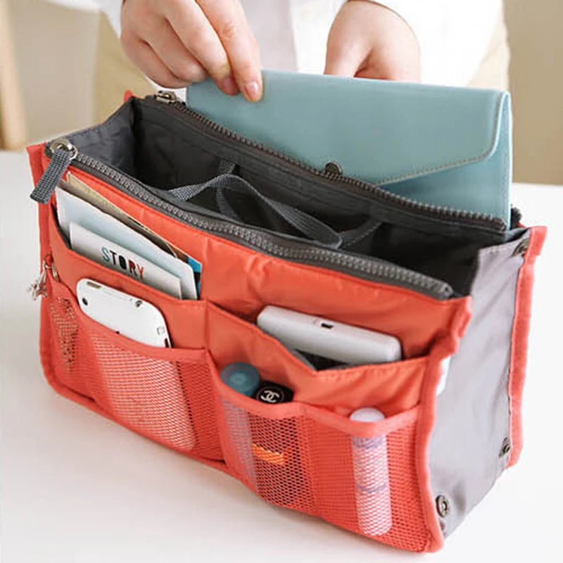 Multi Colors Bag in Large Capacity Makeup Handbag Organizer Insert Functional Women Cosmetic Travel Bags | Багаж и сумки