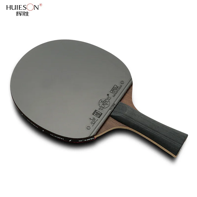 Huieson Table Tennis Racket Set 7 Star Professional Game Ping Pong Paddle Ebony Wood Long Handle Short Handle with Case 2 Ball (2)
