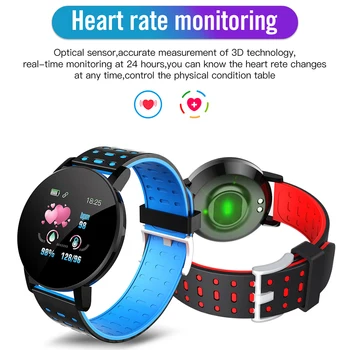 119 Plus Smart Watch Bluetooth Sport Tracker Sleeping Blood Pressure Heart Rate Monitor Message Call Reminder Alarm Clock
119 Plus Smart Watch Bluetooth Sport Tracker Sleeping Blood Pressure Heart Rate Monitor Message Call Reminder Alarm Clock