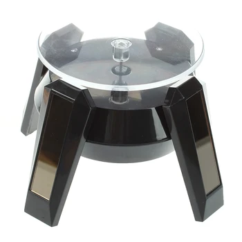 Black Solar Powered Jewelry Phone Watch 360 angle Rotating Display Stand Turn Table with LED Light
Black Solar Powered Jewelry Phone Watch 360 angle Rotating Display Stand Turn Table with LED Light