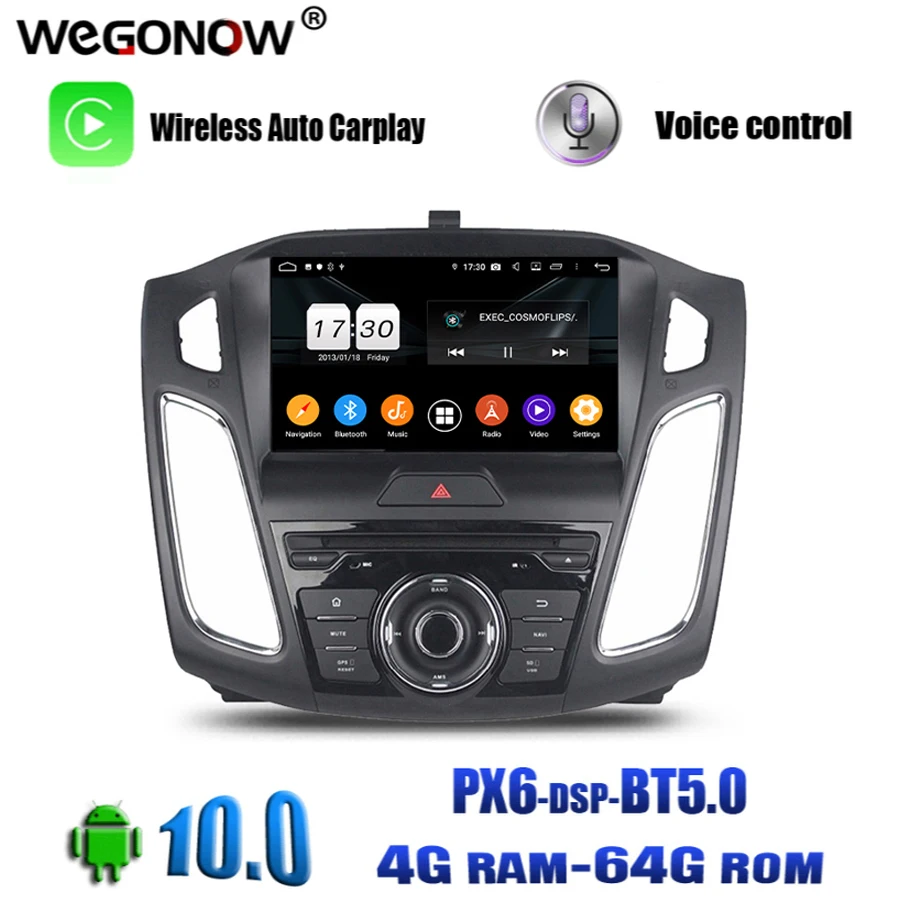 Автомобильный DVD плеер TDA7851 Android 10 0 для Ford Focus 2012 2018 Восьмиядерный процессор 64 Гб
