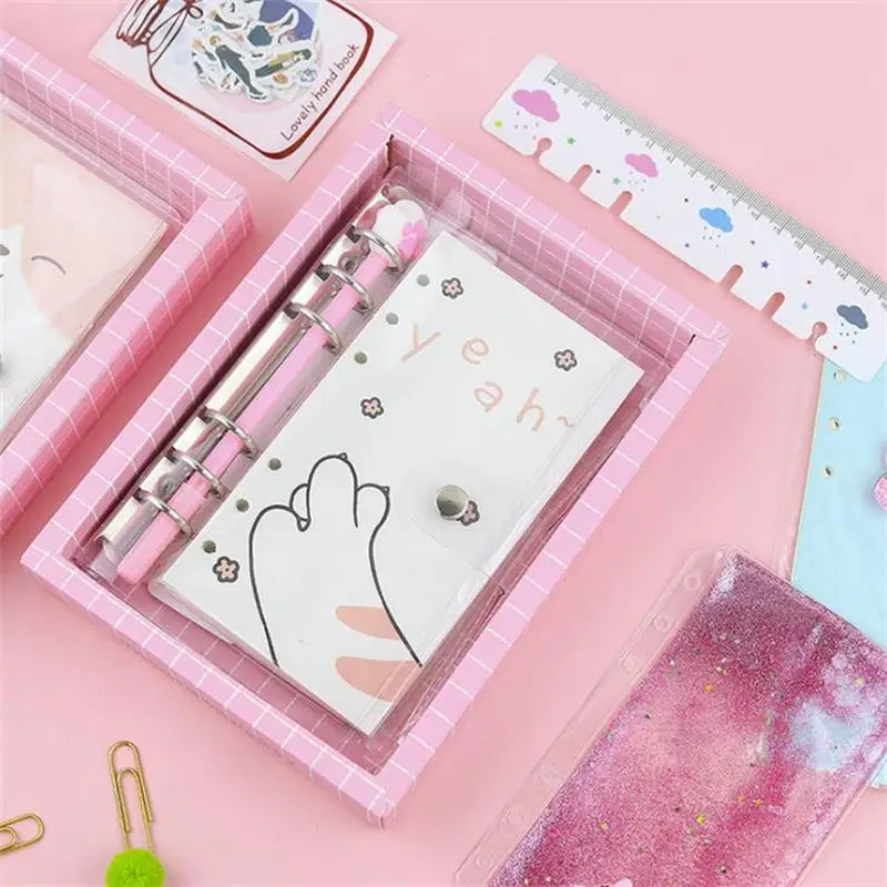 TOPSTHINK Student stationery set notebook loose-leaf creative schedule notepad mini cartoon clear cover hand book INS 
TOPSTHINK Student stationery set notebook loose-leaf creative schedule notepad mini cartoon clear cover hand book INS