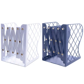 2 Pcs Adjustable Bookends Metal Book Ends Holder Shelf Heavy Duty Non Skid Bookends for Heavy Book, Blue & White
2 Pcs Adjustable Bookends Metal Book Ends Holder Shelf Heavy Duty Non Skid Bookends for Heavy Book, Blue & White