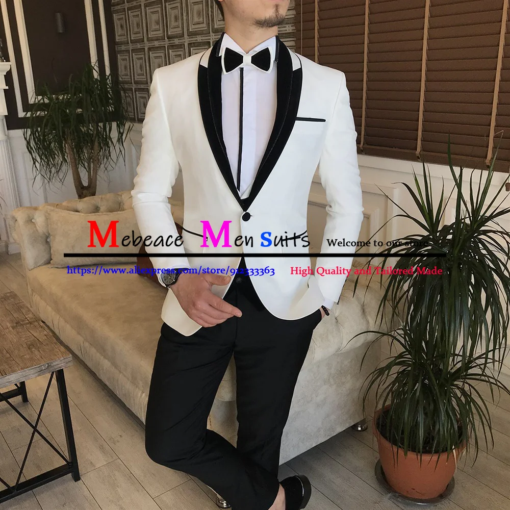 White Wedding Men Suits Black Lapel Tuxedo Groom Wear Costume Homme 3 Piece Sets Slim Fit Prom Party Blazer Terno Masculino 2021
White Wedding Men Suits Black Lapel Tuxedo Groom Wear Costume Homme 3 Piece Sets Slim Fit Prom Party Blazer Terno Masculino 2021