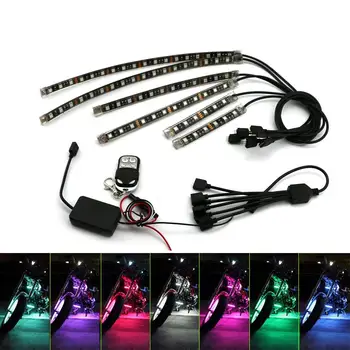 Motorcycle Underglow Strip Lights Kit 6Pcs RGB RF Remote Multi-Color Waterproof Accent Glow Neon Lights Lamp Flexible
Motorcycle Underglow Strip Lights Kit 6Pcs RGB RF Remote Multi-Color Waterproof Accent Glow Neon Lights Lamp Flexible