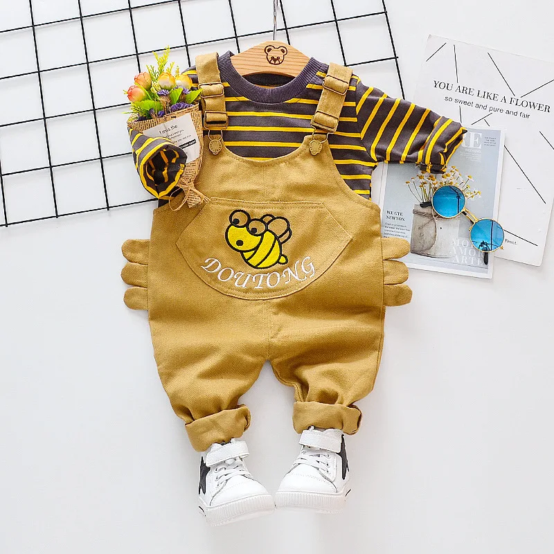 2019 New Style Korean-style Autumn Clothing Baby Suspender Pants Children Baby Fashion Small Bee Suspender Pants Set
2019 New Style Korean-style Autumn Clothing Baby Suspender Pants Children Baby Fashion Small Bee Suspender Pants Set