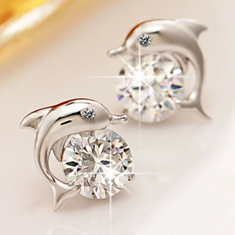 1 pair Fashion Jewelry Lovely Dolphin Crystal Stud Earring For Women Gift Talented Jewelry
1 pair Fashion Jewelry Lovely Dolphin Crystal Stud Earring For Women Gift Talented Jewelry