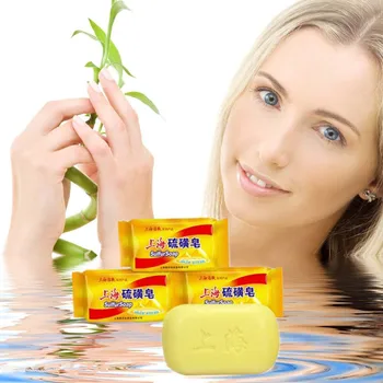 Shanghai Sulphur Soap. Chinese Medicine Soap for Acne Treatment by Removing Acarid, Eliminating Blackhead and Controlling Oil 
Shanghai Sulphur Soap. Chinese Medicine Soap for Acne Treatment by Removing Acarid, Eliminating Blackhead and Controlling Oil
