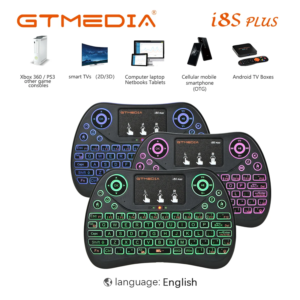GTMEDIA 2.4G I8S Plus Keyboard Wireless Keyboard Backlit Air Mouse English Remote Control for Android TV BOX Mini i8 Keyboard
GTMEDIA 2.4G I8S Plus Keyboard Wireless Keyboard Backlit Air Mouse English Remote Control for Android TV BOX Mini i8 Keyboard