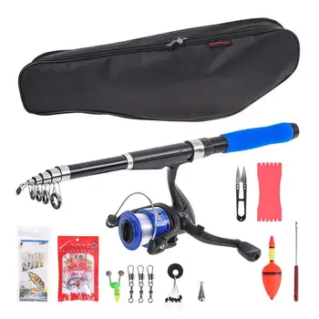 Portable Fishing Rod Reel Combo Full Kit Fishing Float Spinning Reel Set with Hooks Lures Barrel Swivels Storage Bag Suit
Portable Fishing Rod Reel Combo Full Kit Fishing Float Spinning Reel Set with Hooks Lures Barrel Swivels Storage Bag Suit