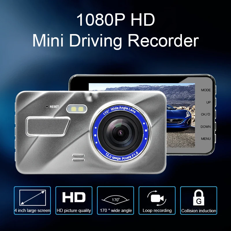 HD 4 Inch Dual Lens Image 1080P Hidden Wide Angle Driving Recorder Dash Cam Support Reversing Car DVR Camera Accessories
HD 4 Inch Dual Lens Image 1080P Hidden Wide Angle Driving Recorder Dash Cam Support Reversing Car DVR Camera Accessories