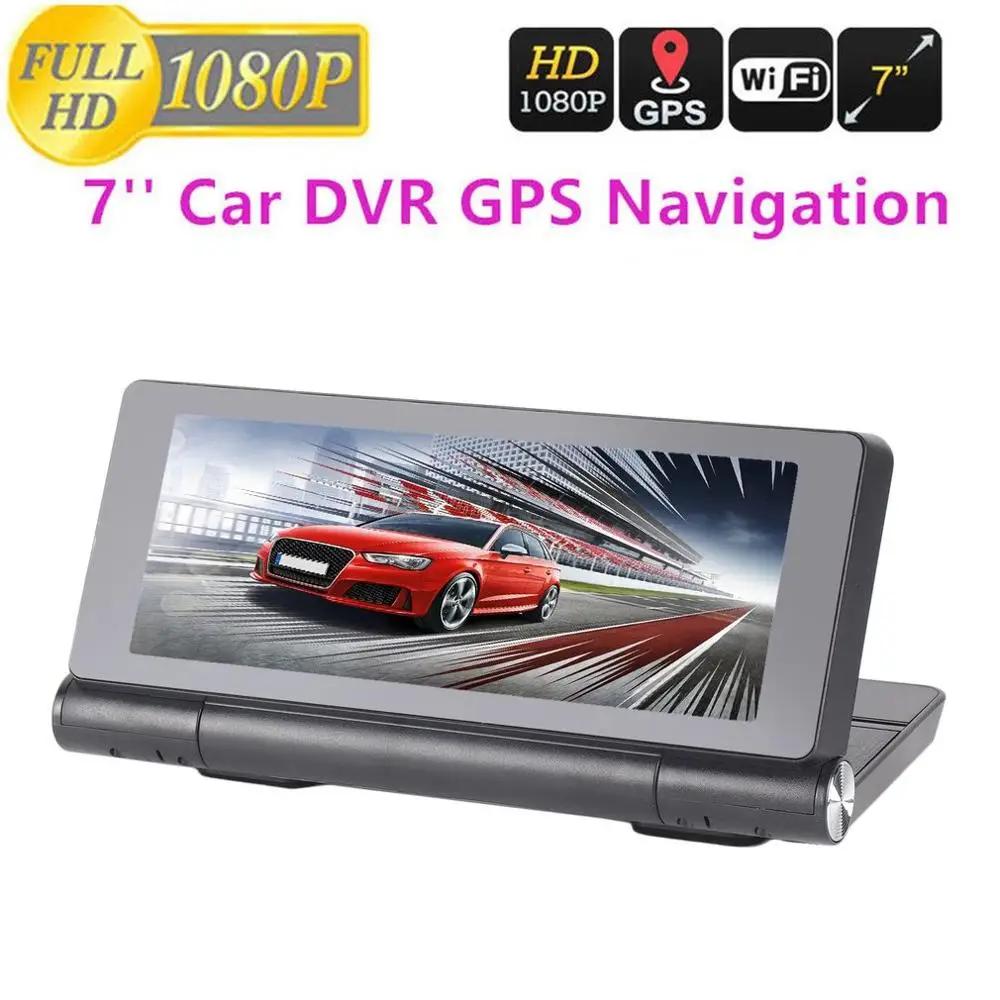 T18 WIFI 7" HD 1080P Car Dual Camera Rear View DVR Recorder With GPS Navigator Built-in Mic And Speaker Support FM TF
T18 WIFI 7" HD 1080P Car Dual Camera Rear View DVR Recorder With GPS Navigator Built-in Mic And Speaker Support FM TF