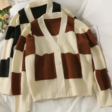 Vintage Plaid Patchwork Cardigan Loose Oversize Button Knitted Sweater Autumn Winter Cloth Women Coat Winter Causal Khaki Black
Vintage Plaid Patchwork Cardigan Loose Oversize Button Knitted Sweater Autumn Winter Cloth Women Coat Winter Causal Khaki Black