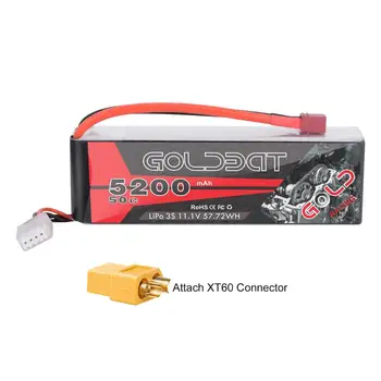 GOLDBAT 3S 5200mAh 11.1V 50C LiPo RC Battery with Deans Plug and XT60 Connector for RC Evader BX Car RC Truck RC Heli Airplane
GOLDBAT 3S 5200mAh 11.1V 50C LiPo RC Battery with Deans Plug and XT60 Connector for RC Evader BX Car RC Truck RC Heli Airplane