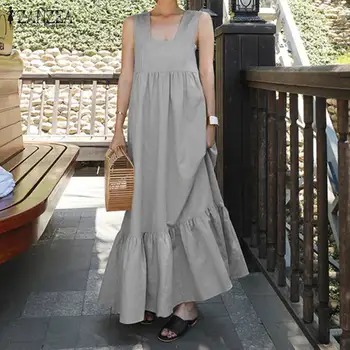 Fashion Square Neck Maxi Dress Women's Summer Sundress ZANZEA 2020 Casual Suspender Vestidos Female Pleated Robe Plus Size 5XL
Fashion Square Neck Maxi Dress Women's Summer Sundress ZANZEA 2020 Casual Suspender Vestidos Female Pleated Robe Plus Size 5XL