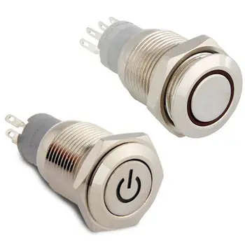 12V Red LED Metal Switch Push Button Latching Momentary 16mm with 16mm 12V Red LED On/Off Push Buttons Switch
12V Red LED Metal Switch Push Button Latching Momentary 16mm with 16mm 12V Red LED On/Off Push Buttons Switch